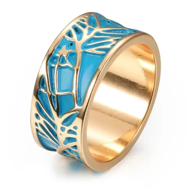 LuxLeaf Enamel Charm Ring