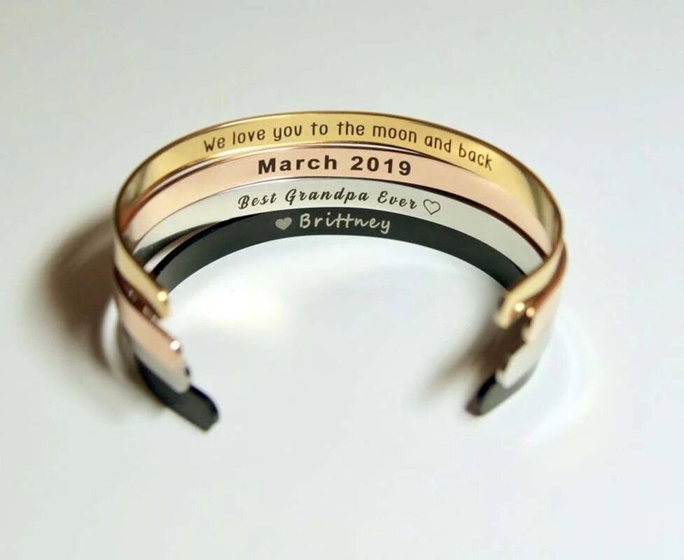 Engraved Stainless Steel Custom Cuff Bracelet