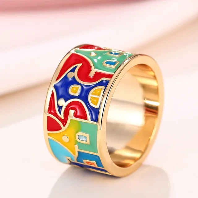 LuxLeaf Enamel Charm Ring