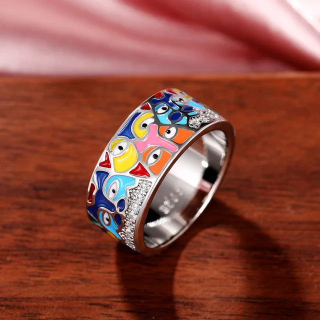 LuxLeaf Enamel Charm Ring